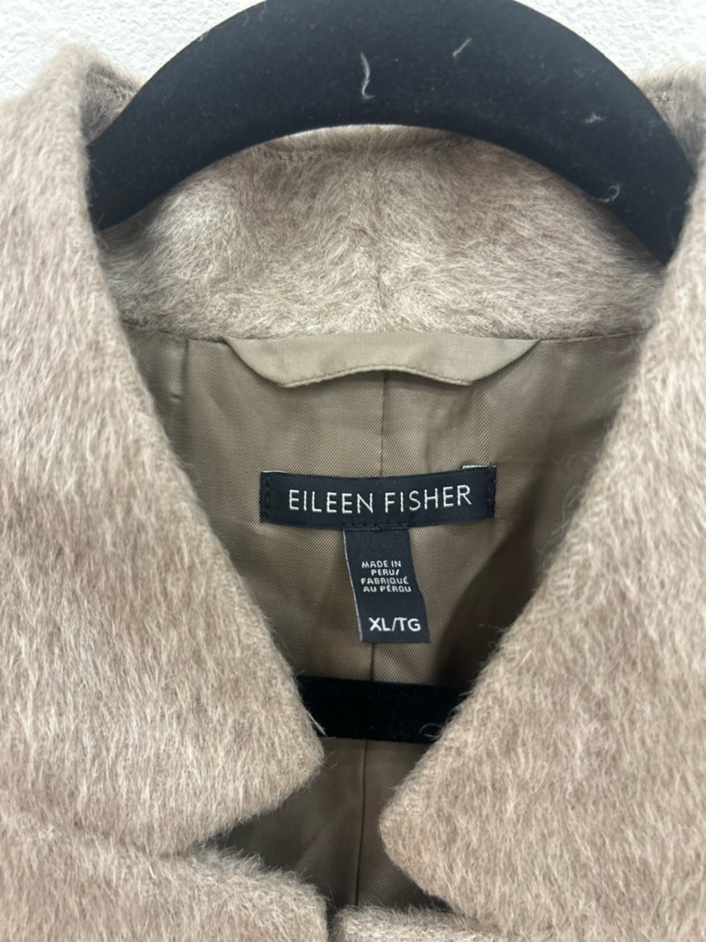 Eileen Fisher sheared suri alpaca notched collar car coat XL minimalist luxury - Picture 5 of 8